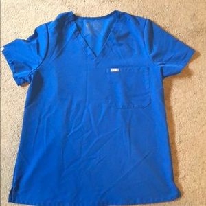 Royal blue figs scrub top